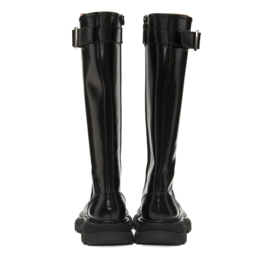 New Authentic ALEXANDER MCQUEEN Tread Slick Lace-Up Tall Boots - Picture 3 of 16